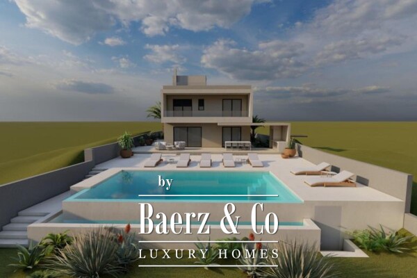 photo 12 Podstrana, beautiful urban villa with a panoramic view of the sea and islands with a swimming pool